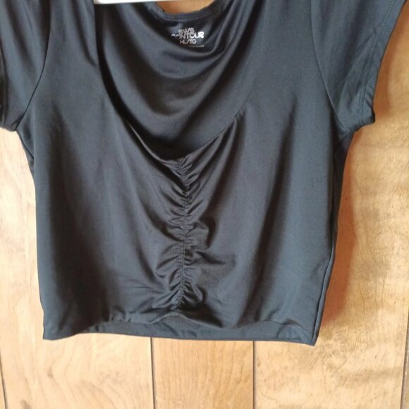 SWS contour womens black short sleeve crop top size XL - Picture 3 of 4